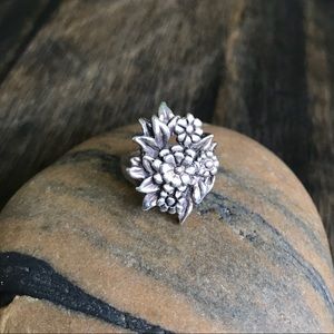 VINTAGE FLOWER BOUQUET STERLING SILVER RING SIZE 6